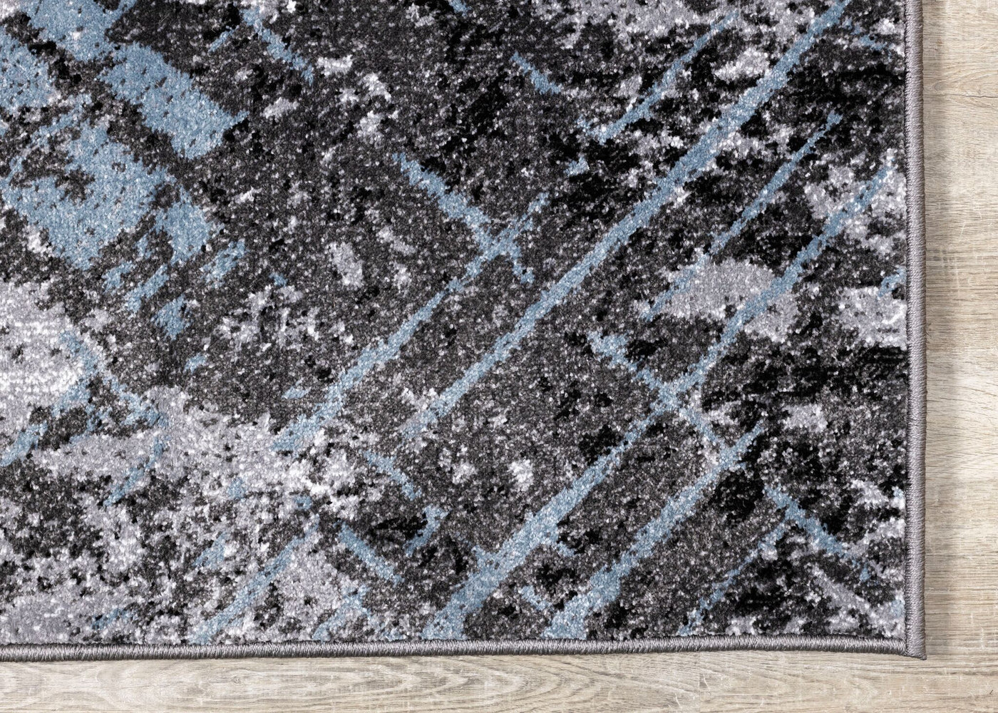 Dawn 5'3" x 7'7" Worn Crosshatch Area Rug - Grey, Blue
