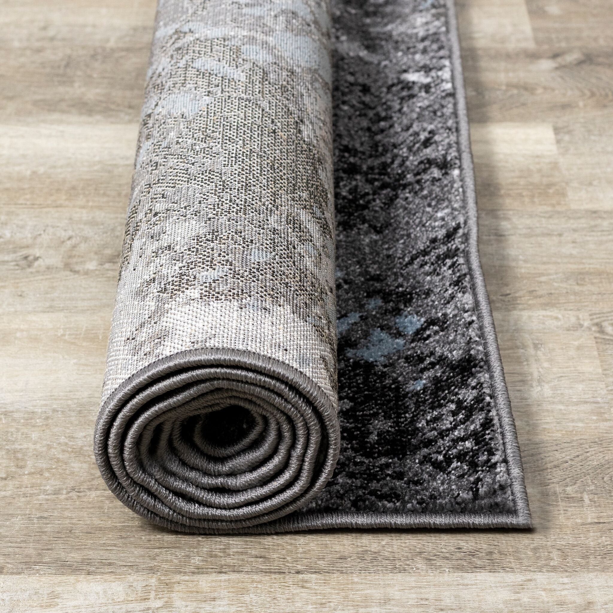 Dawn 5'3" x 7'7" Worn Crosshatch Area Rug - Grey, Blue