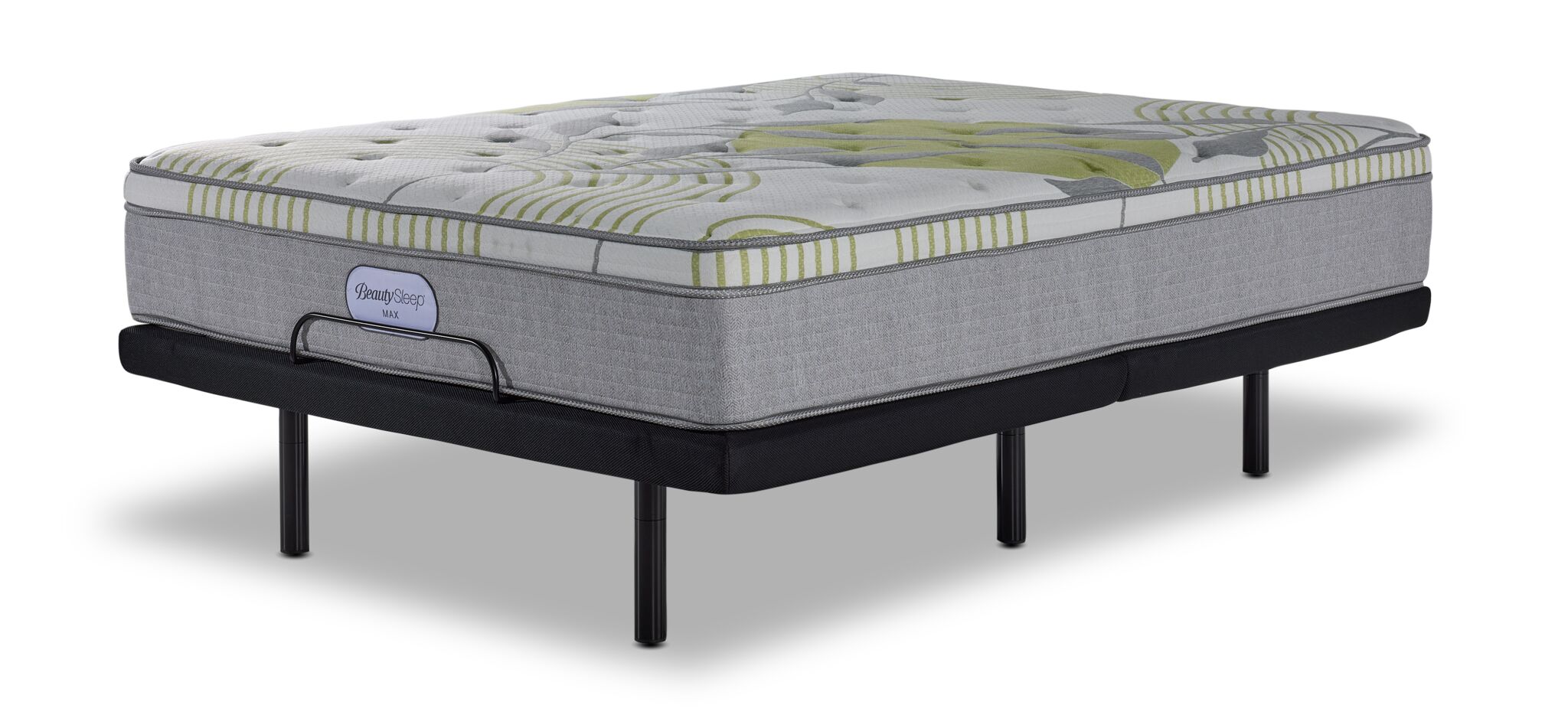 In Full Bloom - BeautySleep Max Drift Euro Top Medium King Mattress and L2 Motion Adjustable Base