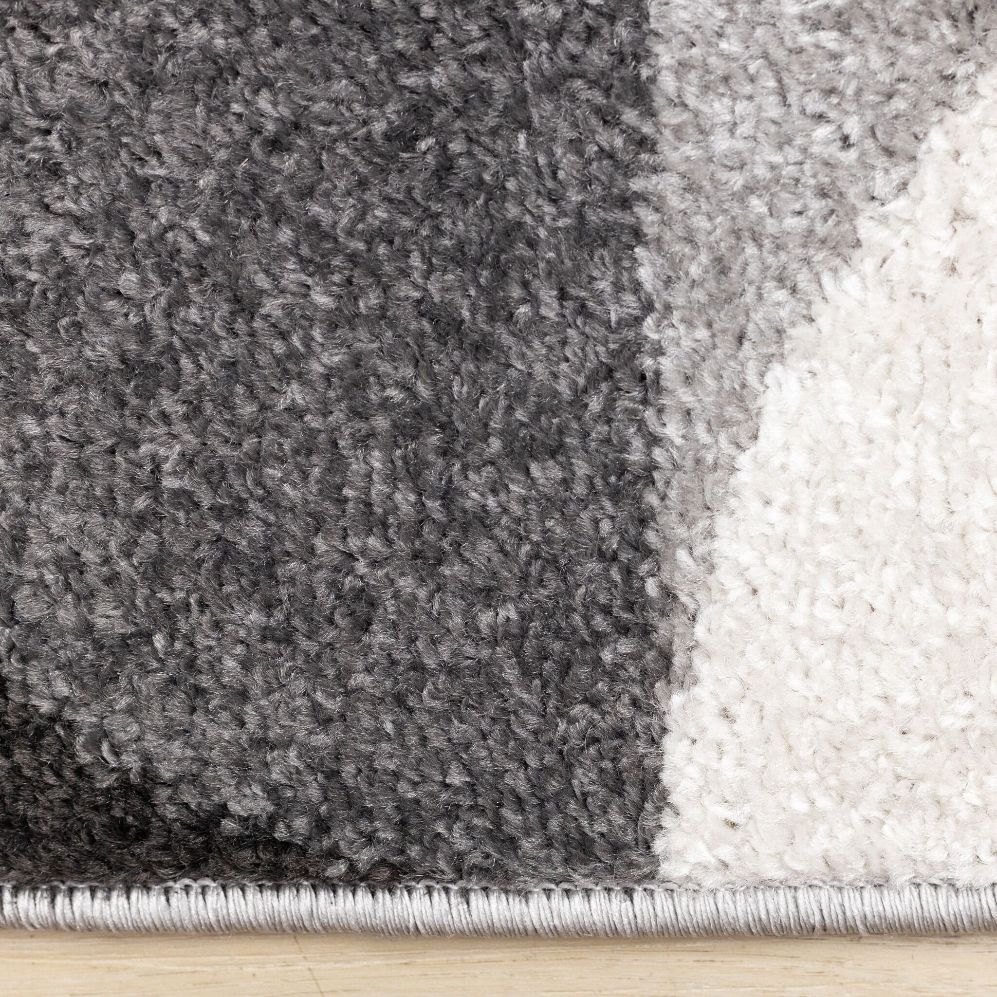 Eclipse 7'10" x 10'6" Mid-Century Modern Design Area Rug - Grey, Black, White