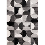 Eclipse 7'10" x 10'6" Mid-Century Modern Design Area Rug - Grey, Black, White