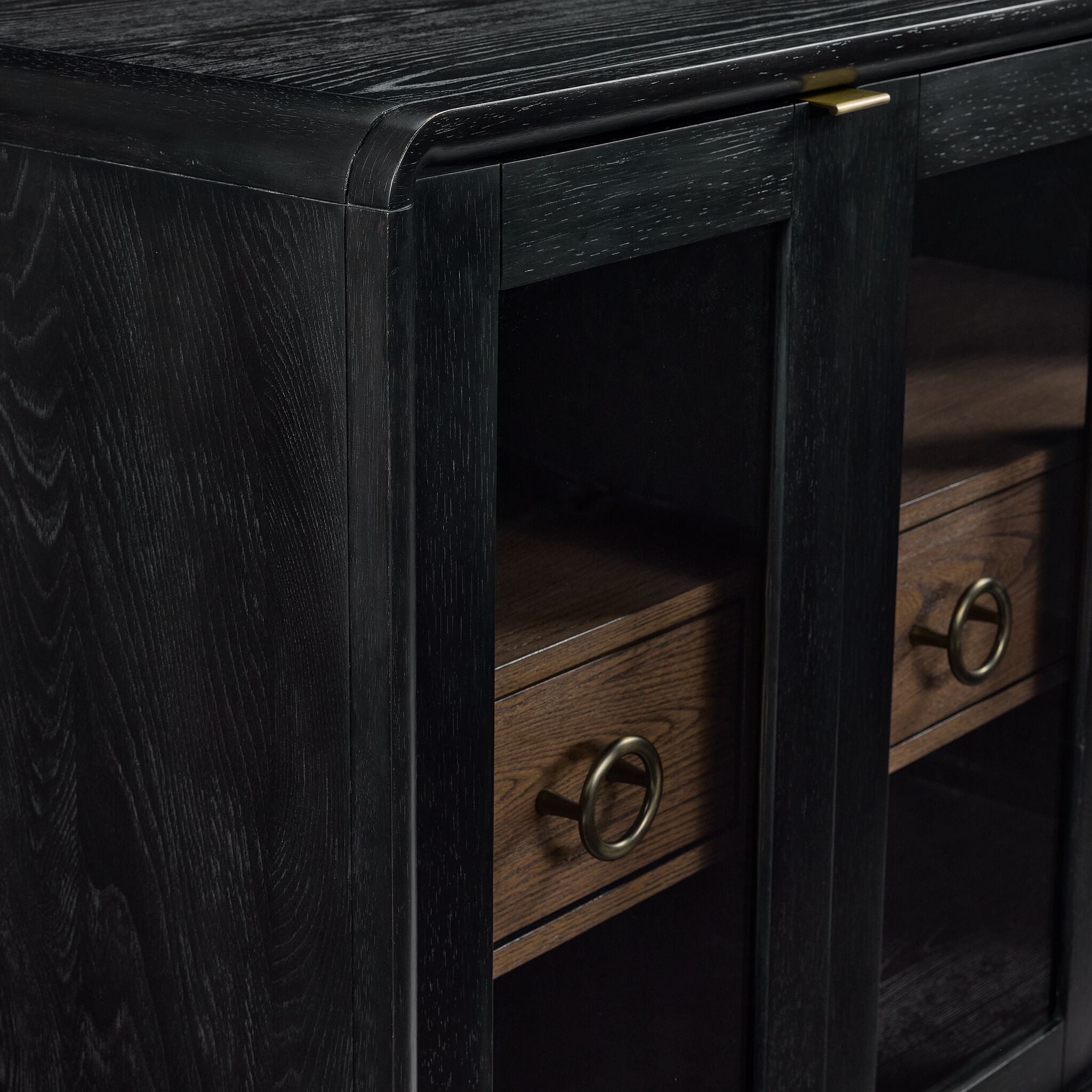 In Harmony - Elure Glass Door Server - Peppercorn