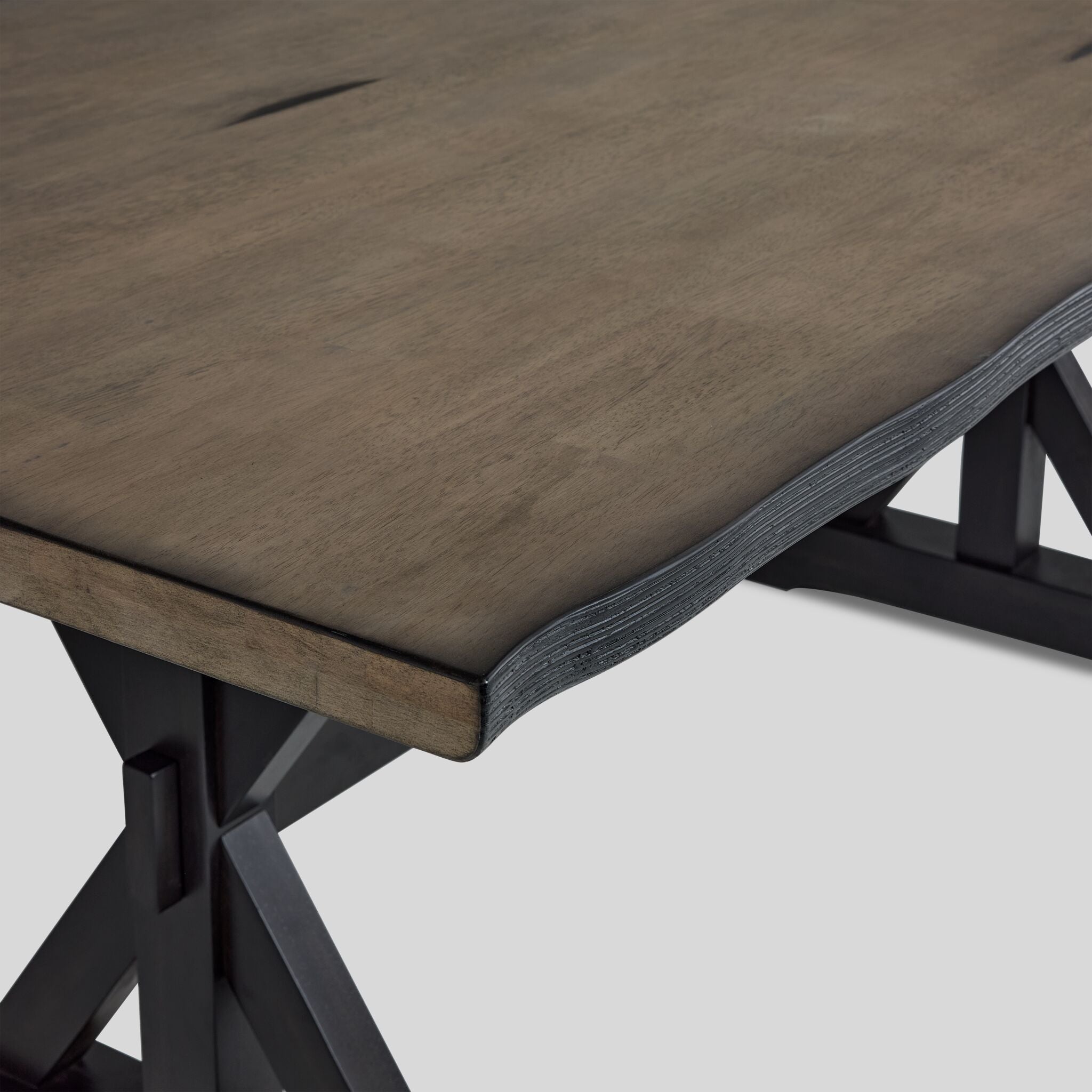 Ember Live Edge Dining Table- Espresso, Grey