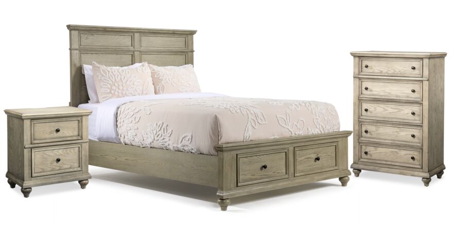 Emma 5-Piece King Storage Bedroom Package - Oak