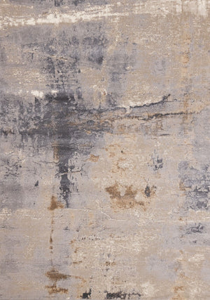 Smoky Terrain Tapis (5,3 pi X 7,7 pi) design altéré – taupe, blanc, brun