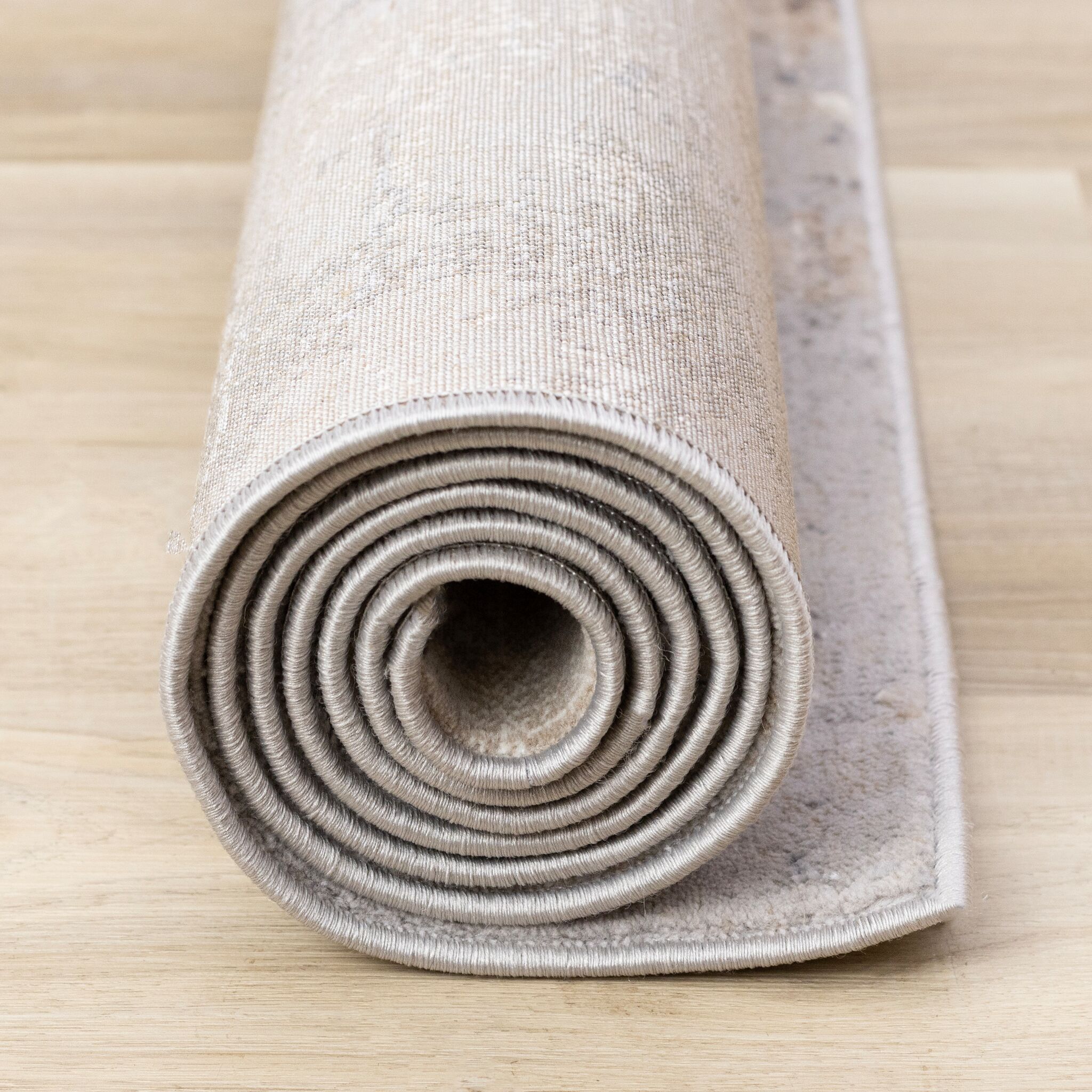 Smoky Terrain 6'7" x 9'6" Distressed Design Area Rug - Taupe, White, Brown