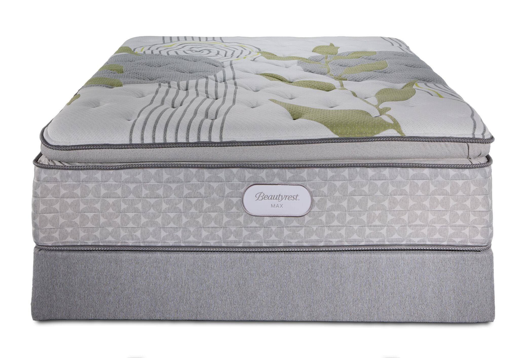 Beautyrest Max+ Valley Pillow Top Plush Queen Mattress and Boxspring Set