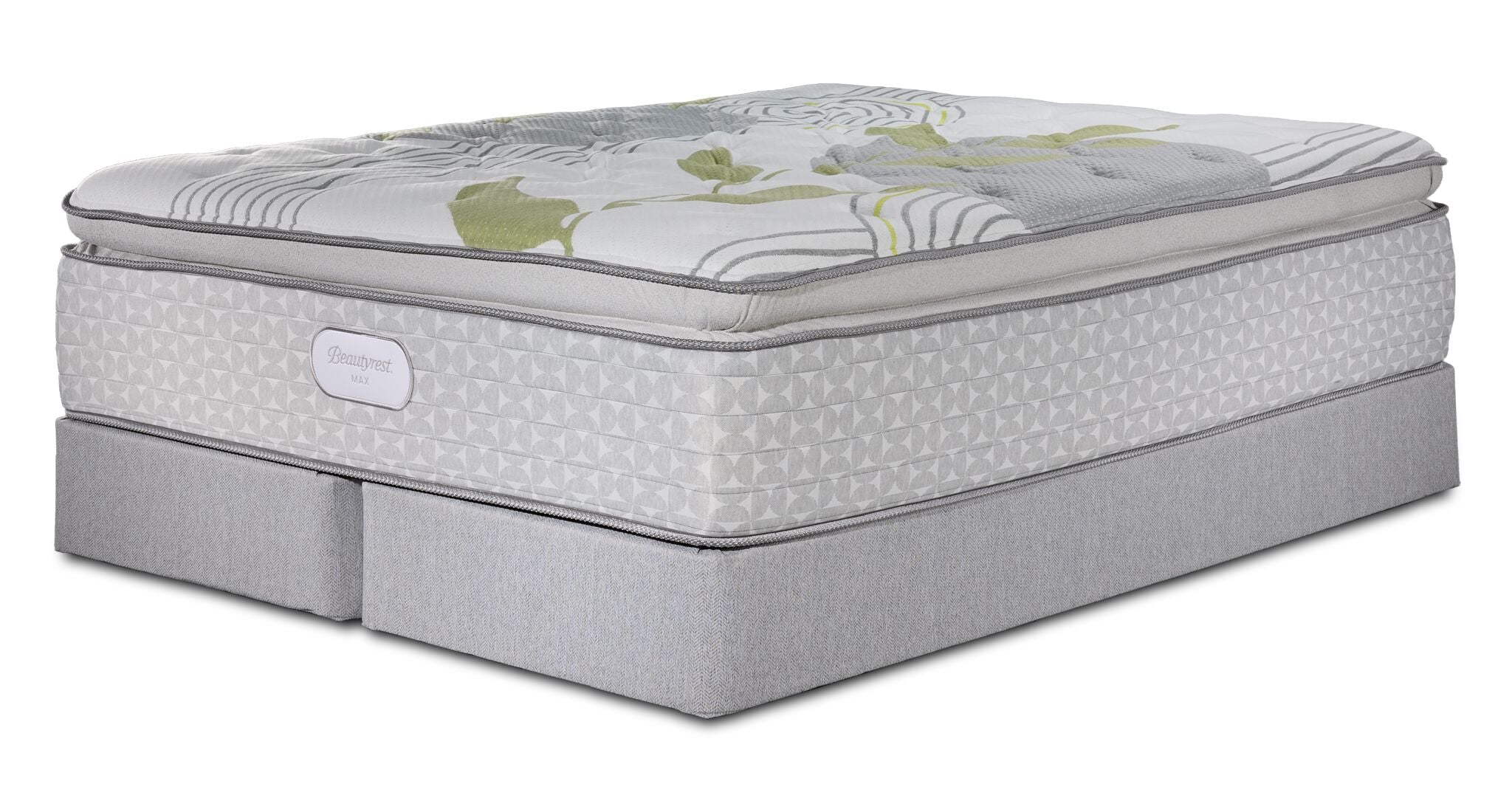 Beautyrest Max+ Valley Pillow Top Plush King Mattress and Split Boxspring Set