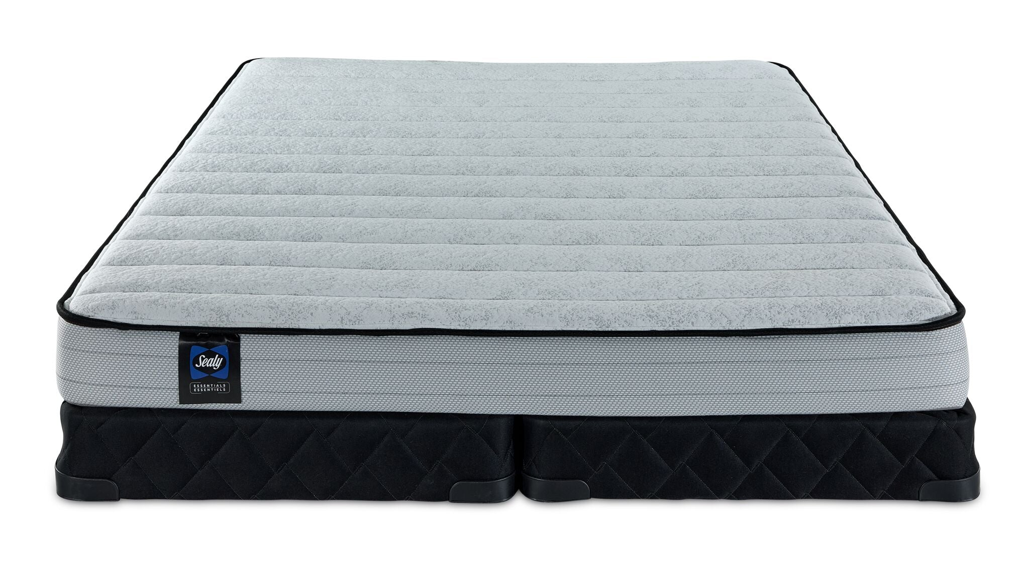 Sealy® Essentials Evan II Medium Queen Mattress and Split Low-Profile Boxspring