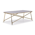 Farah 48" Coffee Table - White and Gold