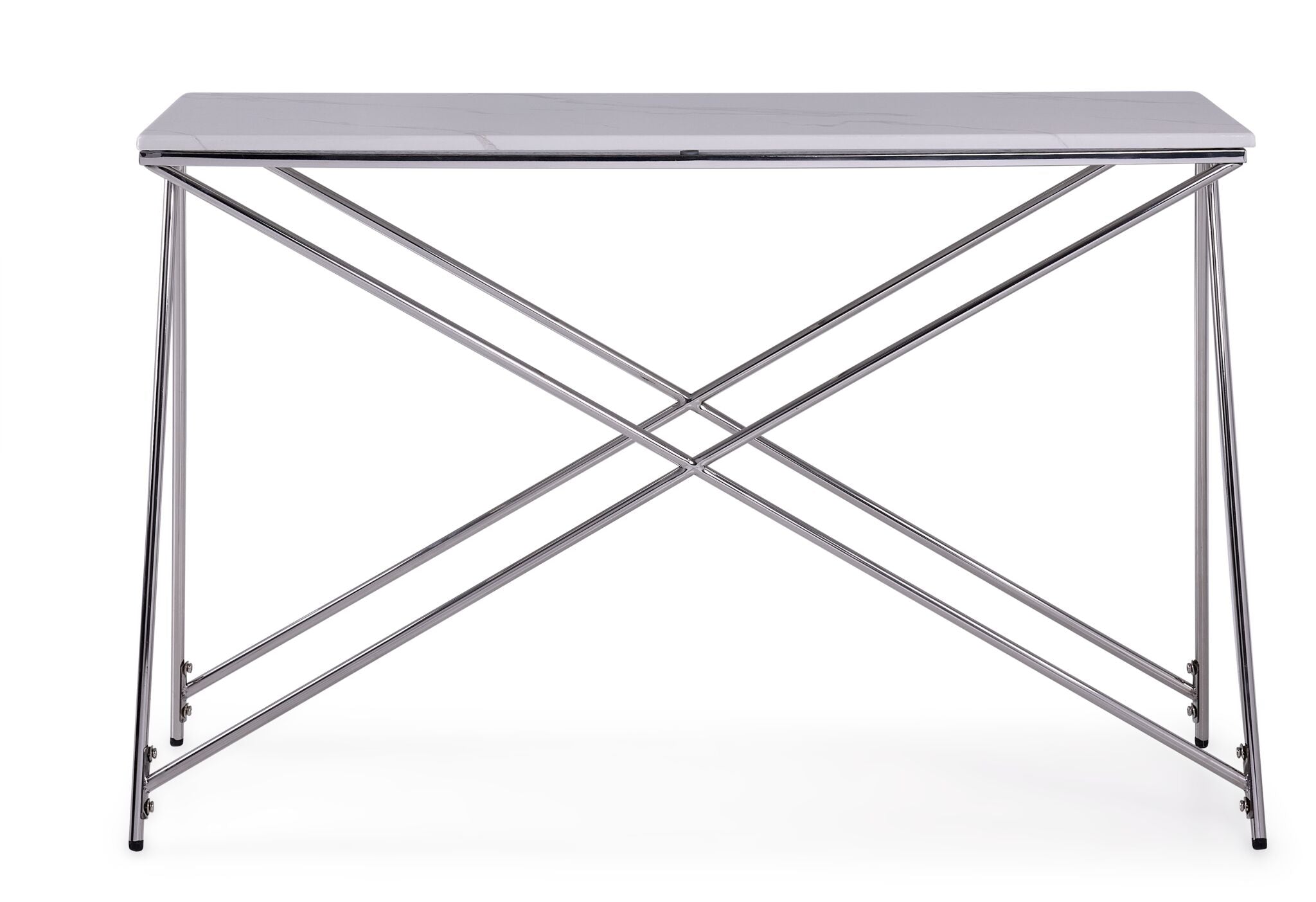 Farah 47" Sofa Table - White and Chrome