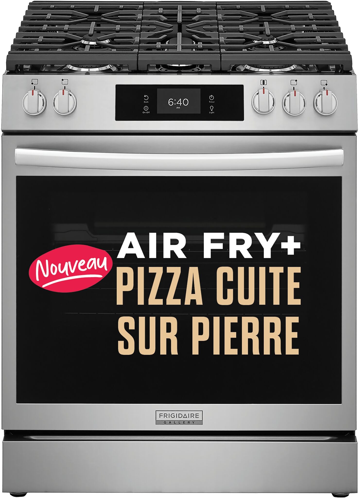 Frigidaire Gallery Cuisinière au gaz 6,2 pi³ autonome avec pierre à pizza acier inoxydable GCFG3070BF--