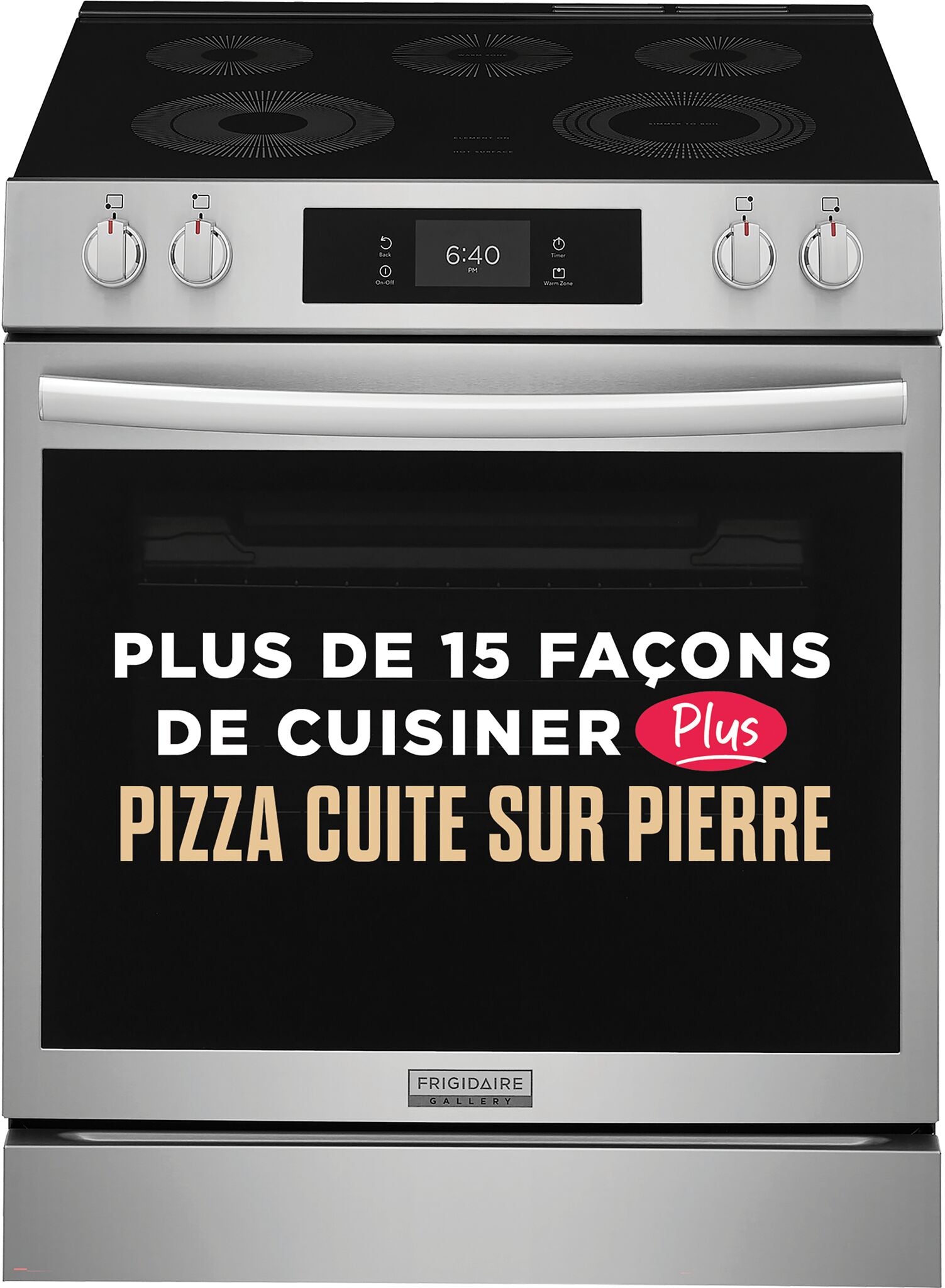 Frigidaire Gallery Cuisinière électrique 6,2 pi³ autonome avec pierre à pizza acier inoxydable GCFE307CBF--