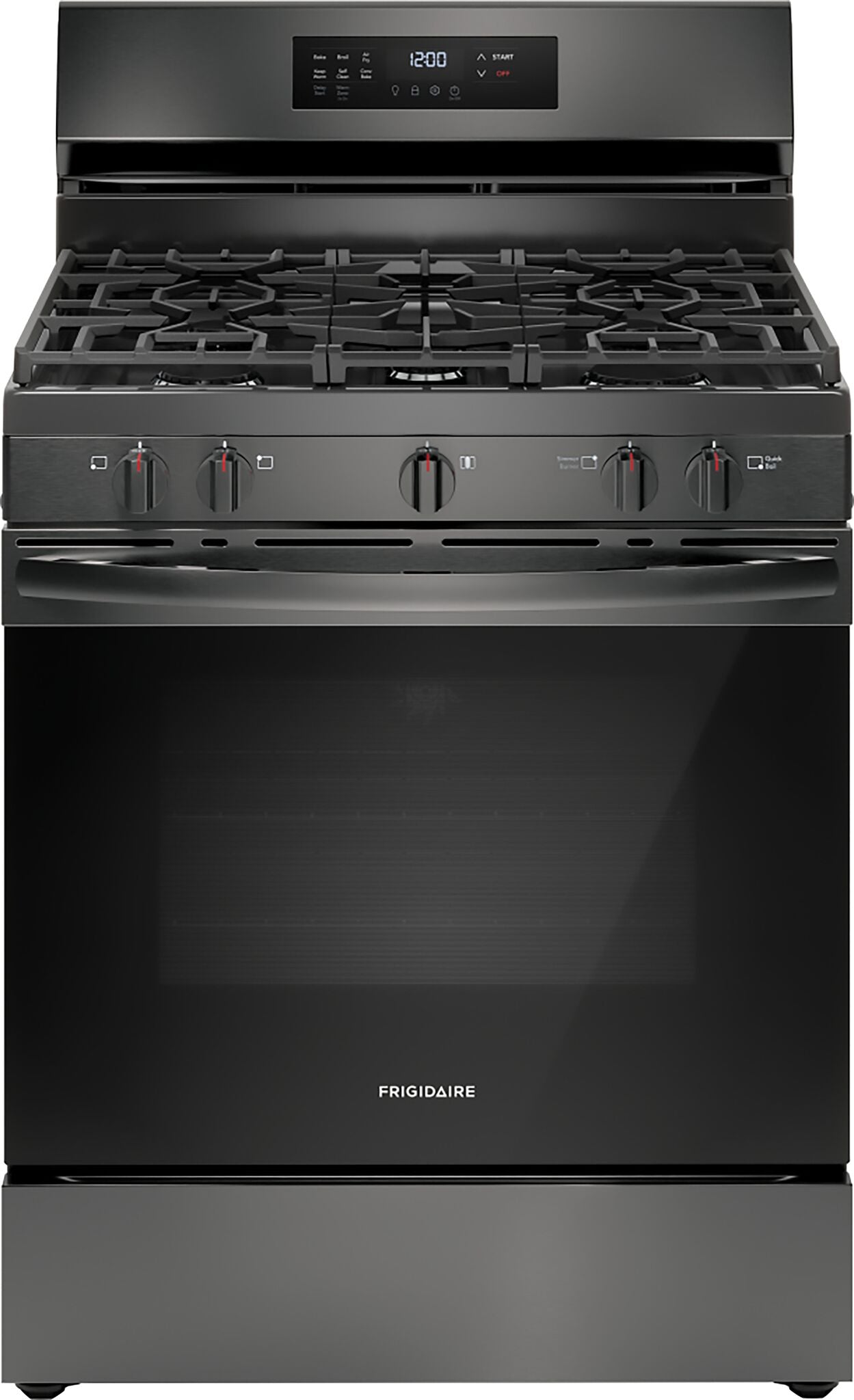 Frigidaire Black Stainless Steel Gas Freestanding Range with Air Fry (5.1 Cu. Ft.) - FCRG3083AD