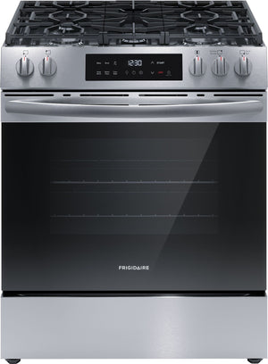 Frigidaire Cuisinière à gaz 5,1 pi³ de 30po avec commandes en avant et friture à air acier inoxydable – FCFG3082BS