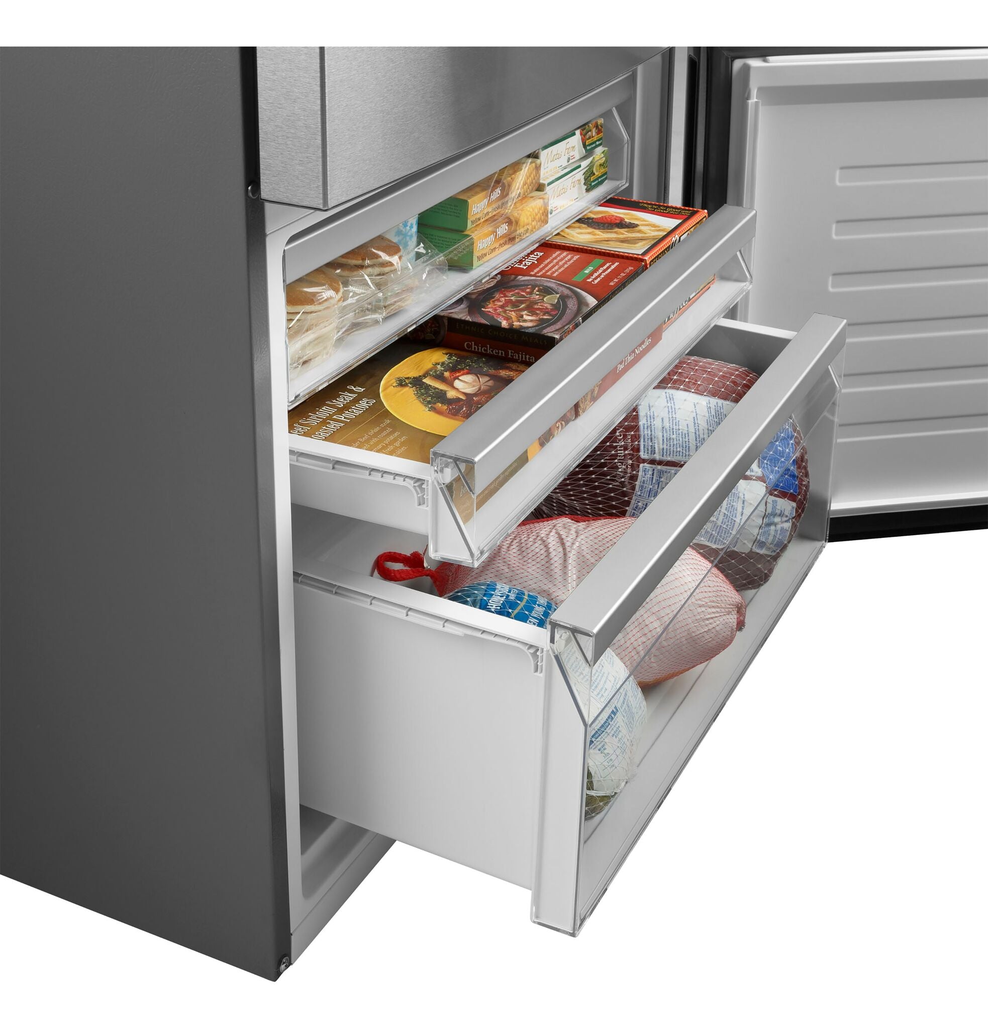 GE 31.25" 17.7 Cu. Ft. Fingerprint Resistant Stainless Steel Bottom-Freezer Refrigerator - GBE17HYRFS