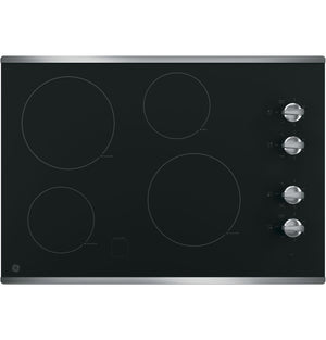 GE Surface de cuisson électrique avec boutons de commande 30 po acier inoxydable JP3030SWSS