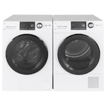 GE White Front Load Washer with Steam (2.8 IEC Cu.Ft.) & Ventless Condenser Electric Dryer (4.1 Cu.Ft.) - GFW148SSMWW/GFT14JSIMWW
