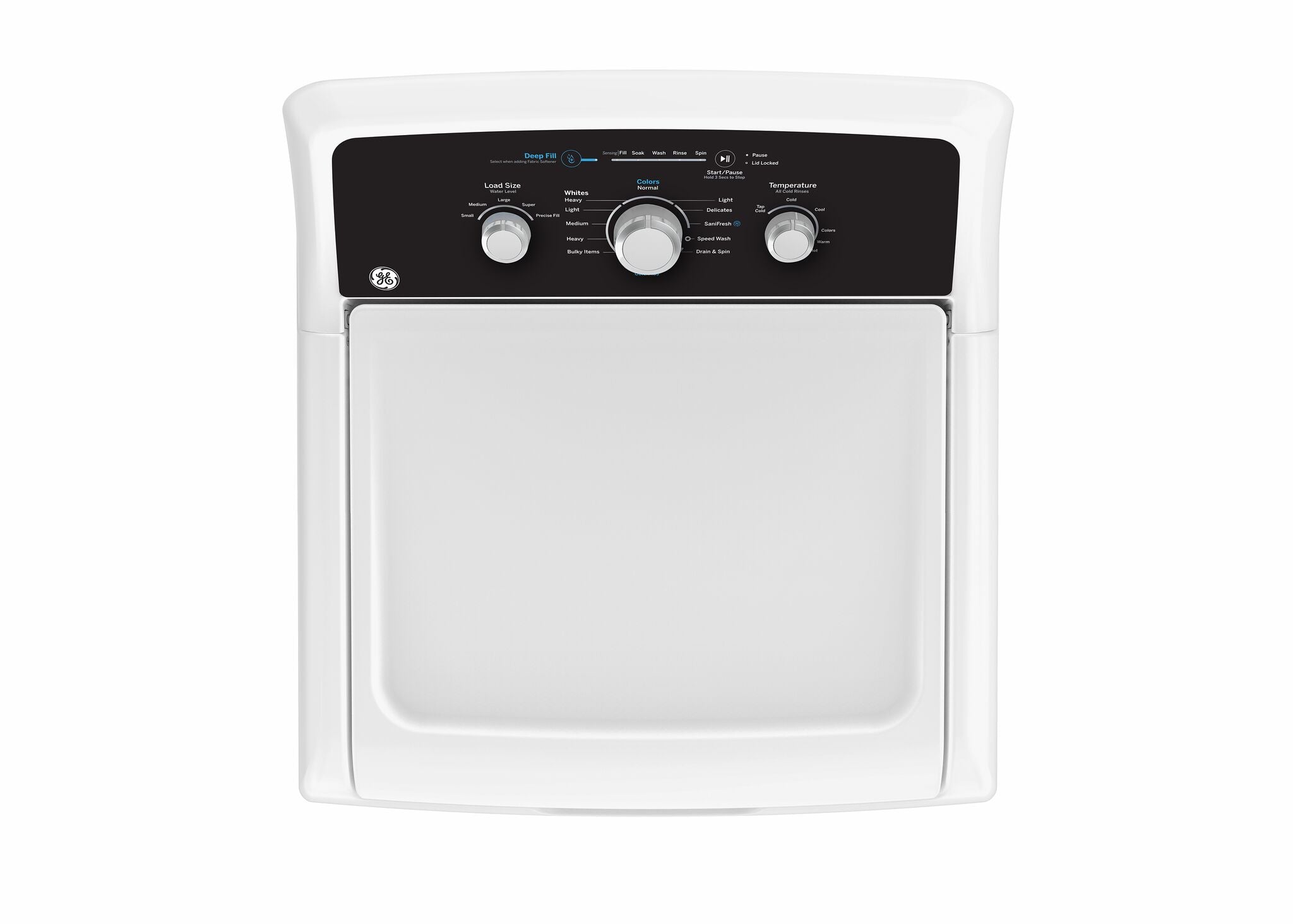GE White Top Load Washer (4.4 Cu Ft.) & Electric Dryer with SaniFresh Cycle (6.2 cu.ft.) - GTW334BMRWS/GTX34EBMRWS