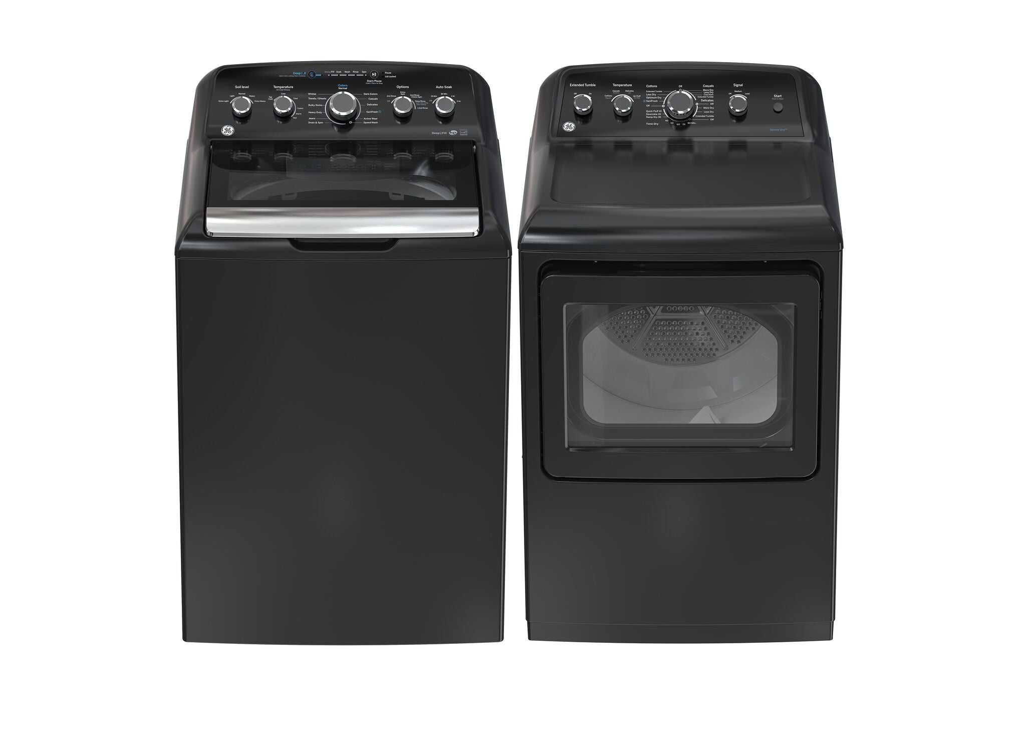 GE Diamond Grey Top Load Washer (4.9 Cu. Ft.) & Electric Dryer with SaniFresh Cycle (7.2 cu.ft.) - GTW491BMRDG/GTD49EBMRDG