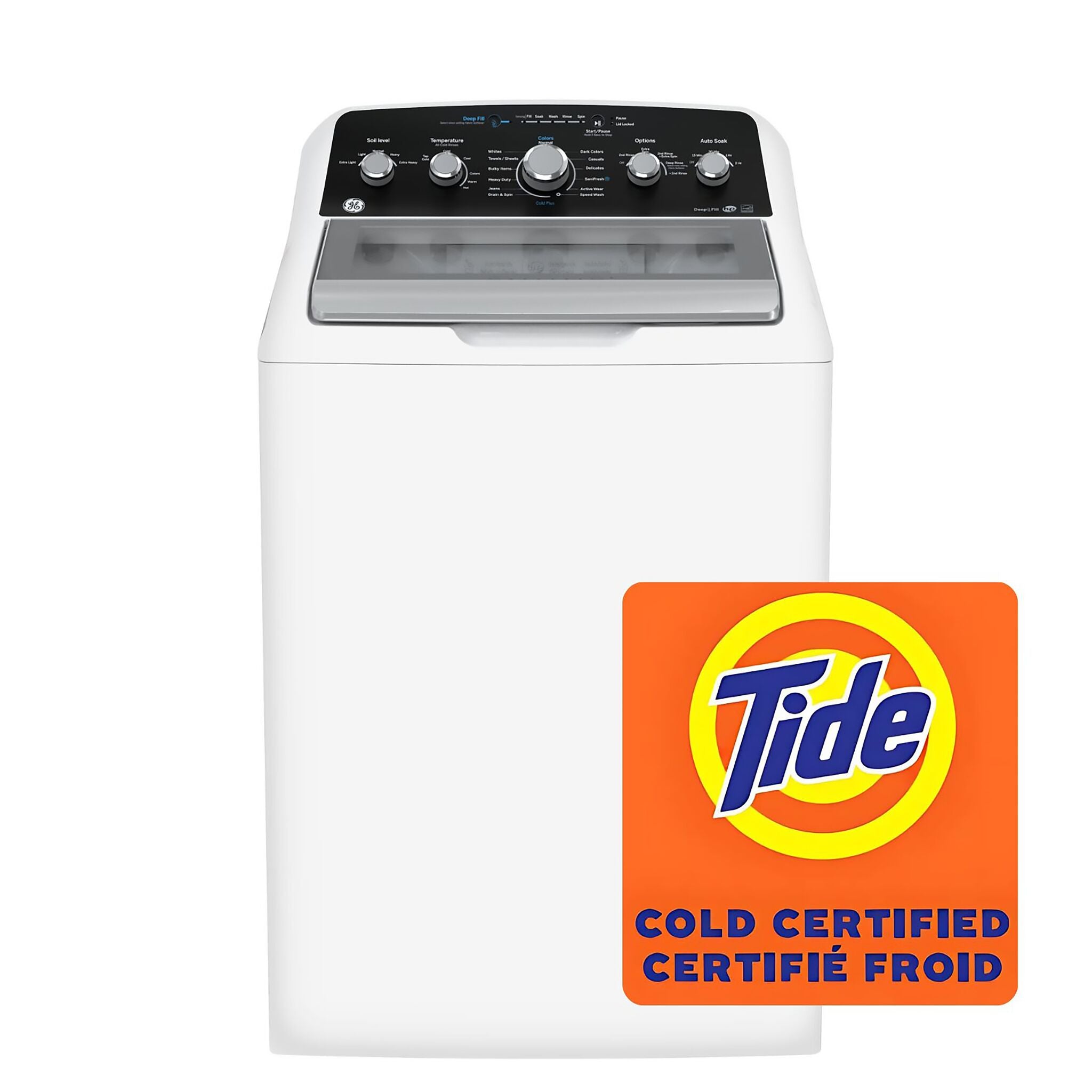 GE White Top Load Washer (4.9 Cu. Ft.) & Gas Dryer with SaniFresh Cycle (7.2 cu.ft.) - GTW491BMRWS/GTD49GBMRWS