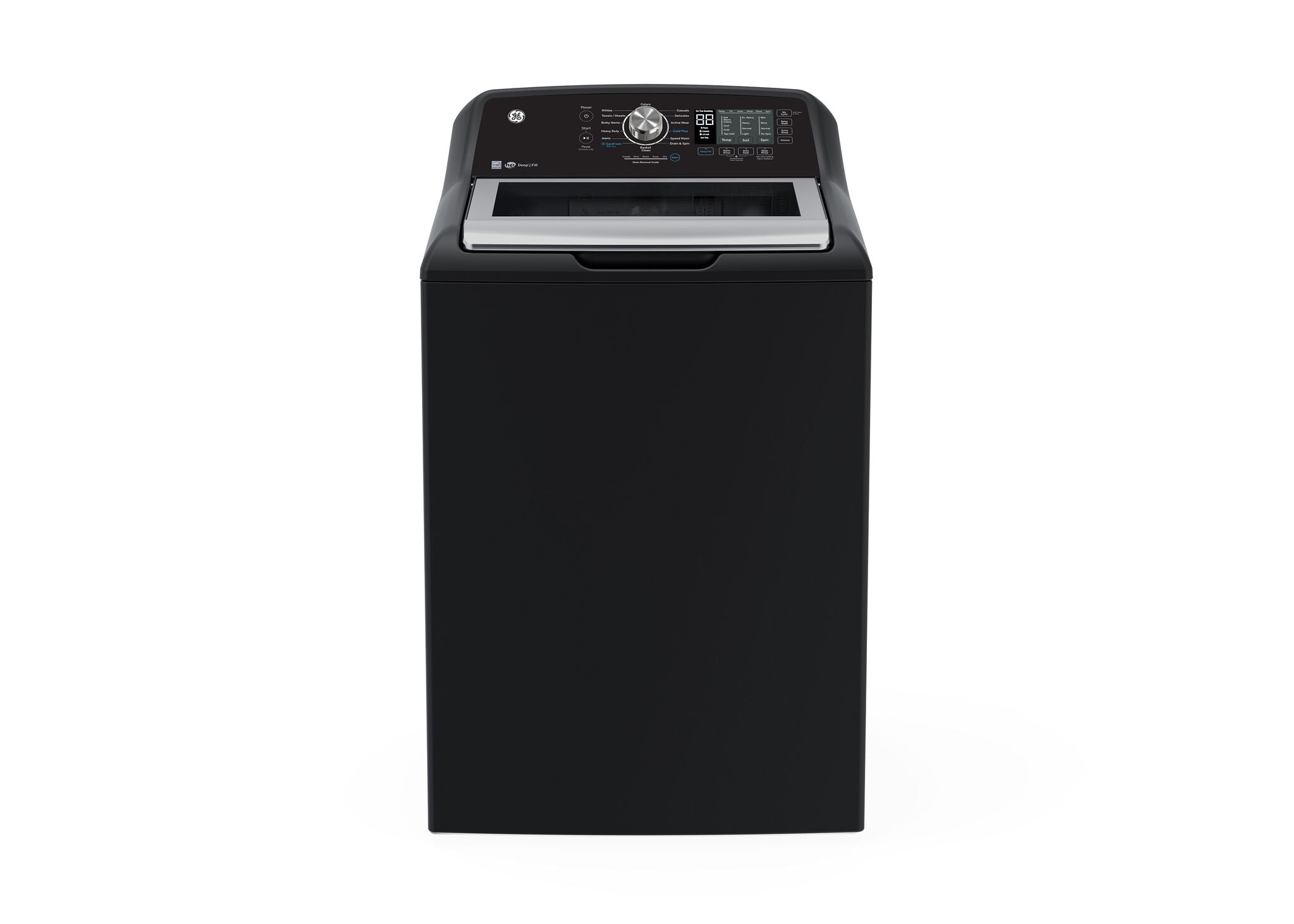 GE Diamond Grey Top Load Washer ( 5.3 Cu. Ft.) & Electric Dryer with SaniFresh Cycle (7.4 cu.ft.) - GTW681BMRDG/GTD68EBMRDG