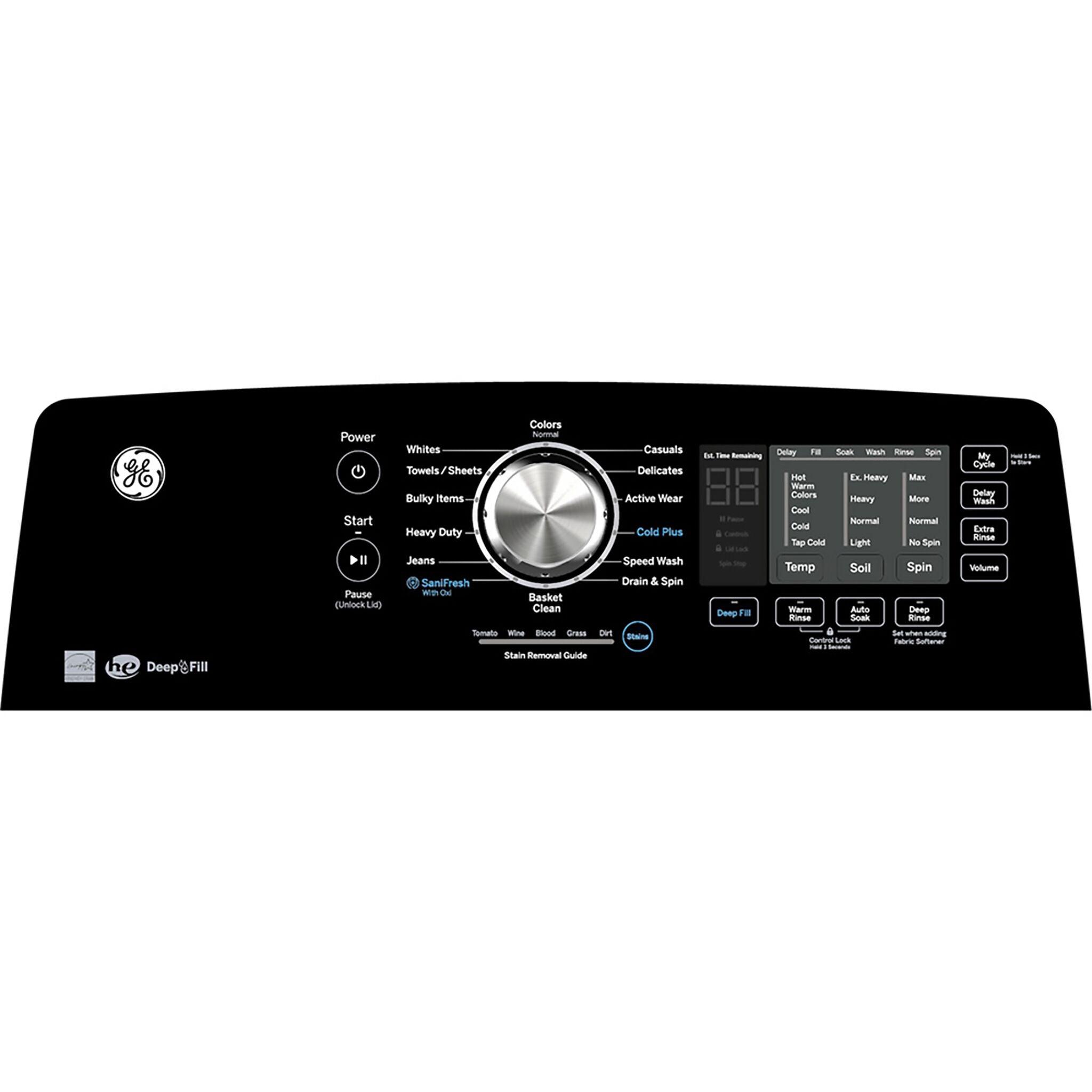 GE Diamond Grey Top Load Washer ( 5.3 Cu. Ft.) & Electric Dryer with SaniFresh Cycle (7.4 cu.ft.) - GTW681BMRDG/GTD68EBMRDG