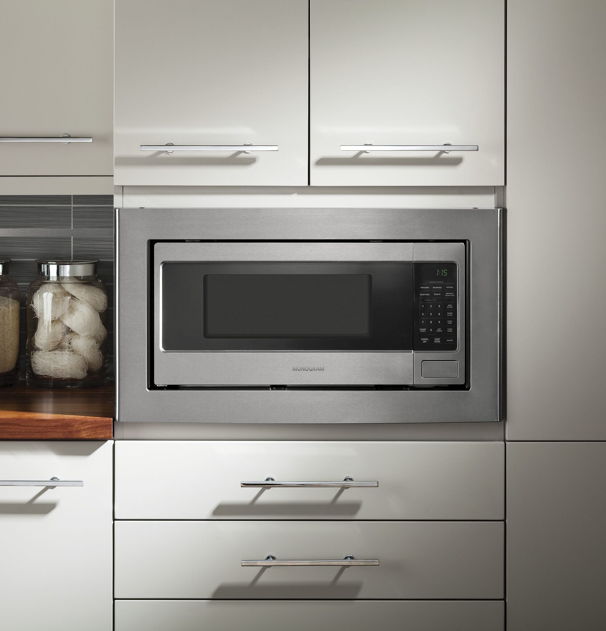 GE Profile Stainless Steel 30" Built - In Trim Kit for Microwave - JX830SFC