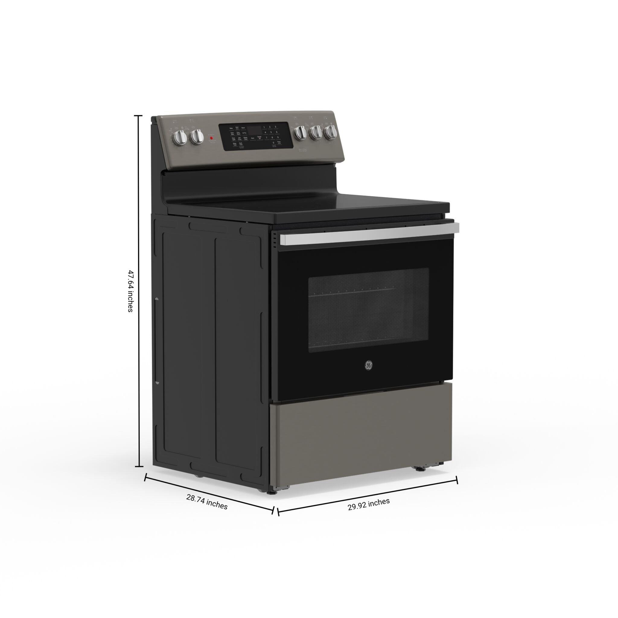 GE Slate Freestanding Electric Convection Range with No-Preheat Air Fry (5.0 Cu. Ft.) - JCB840ETES