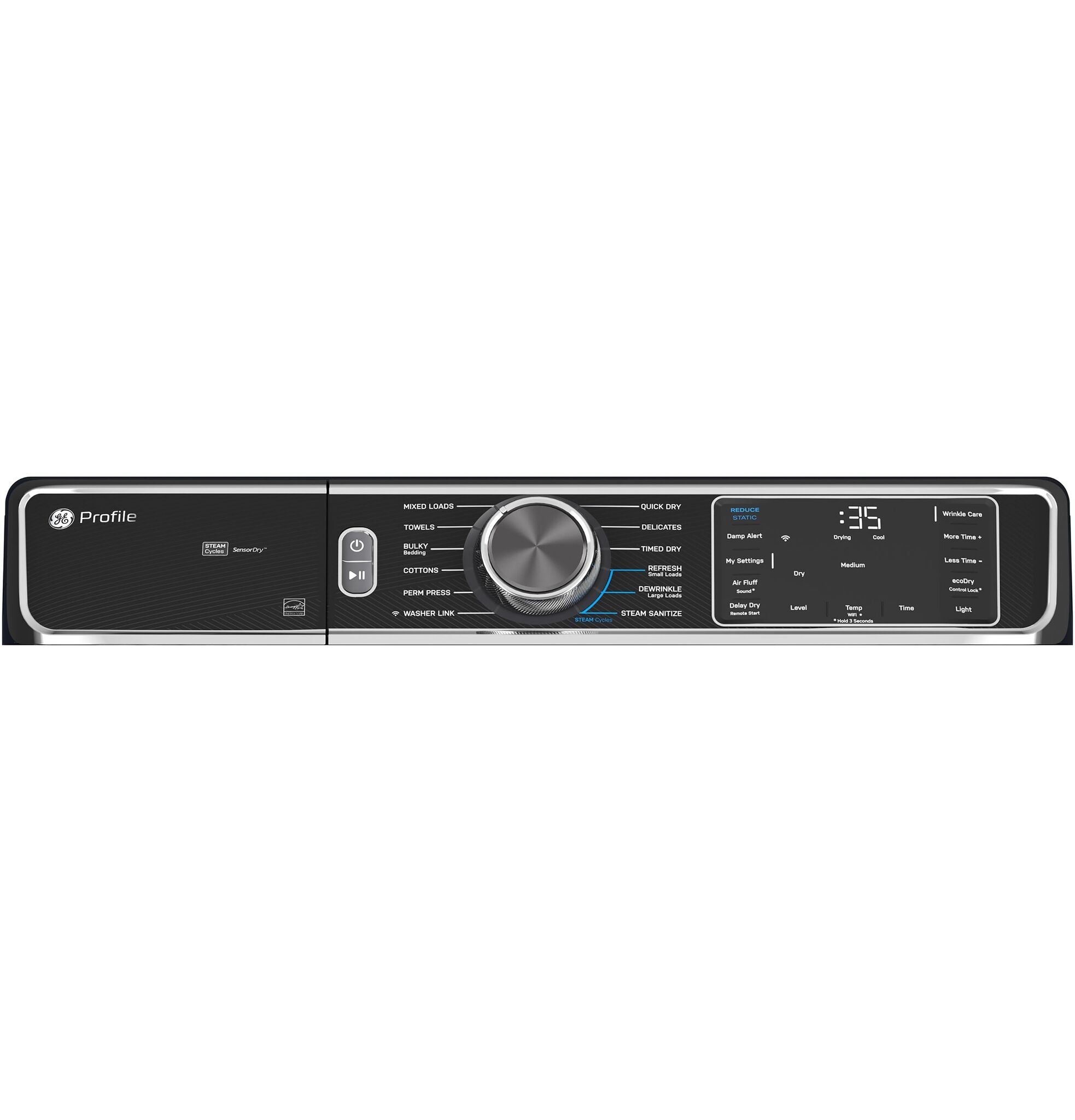 GE Profile™ Blue Sapphire Smart Steam Front Load Electric Dryer with Sanitize Cycle ( 7.8 cu. ft.) - PFD87ESPVRS