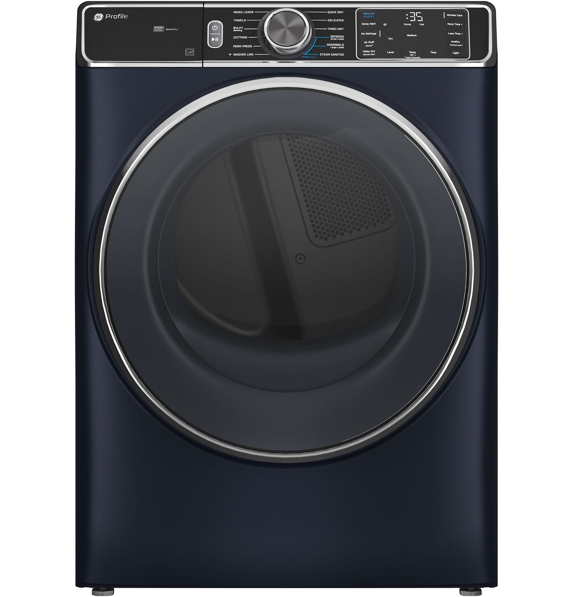 GE Profile Blue Sapphire Smart Steam Front Load Washer (6.1 Cu.Ft.) & Electric Dryer (7.8 Cu.Ft.) - PFW870SPVRS/PFD87ESPVRS