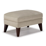 Gerald Leather Large Ottoman - Ivory