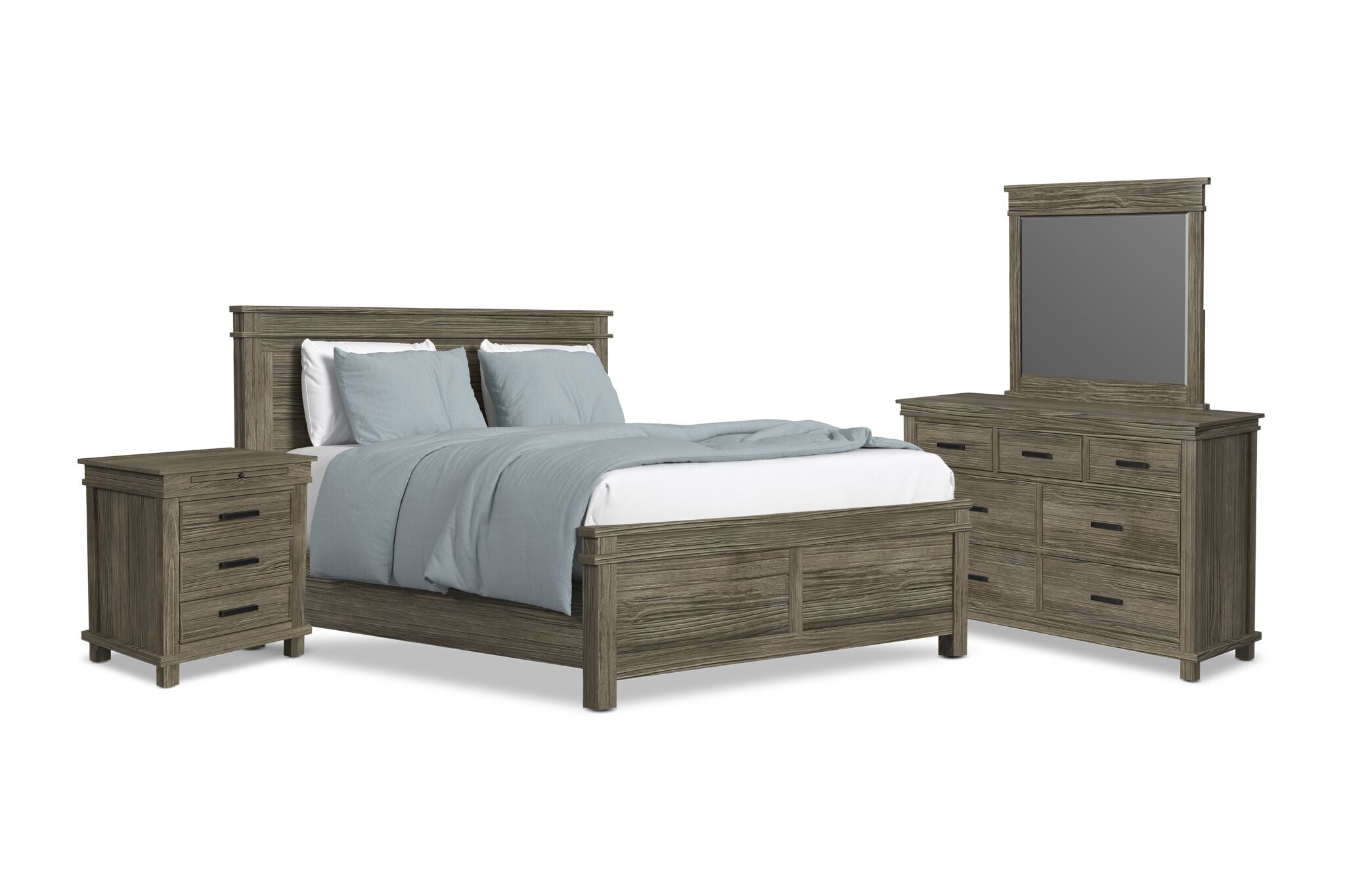 Glacier Point 6 - Piece Queen Panel Bedroom Package - Greystone