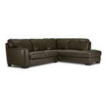 Halden Leather 2-Piece Sectional with Right Facing Chaise - Forest Green