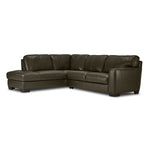 Halden Leather 2-Piece Sectional with Right Facing Chaise - Forest Green