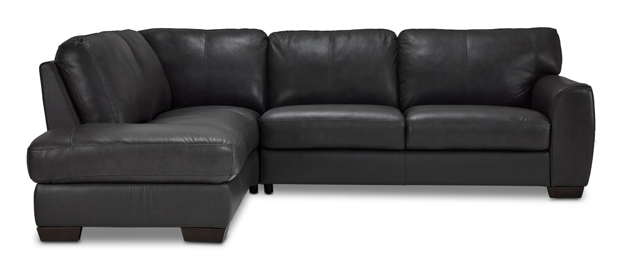Halden Leather 2-Piece Sectional with Left Facing Chaise - Carbon Grey