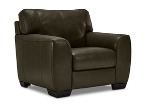 Halden Fauteuil en cuir – vert foret