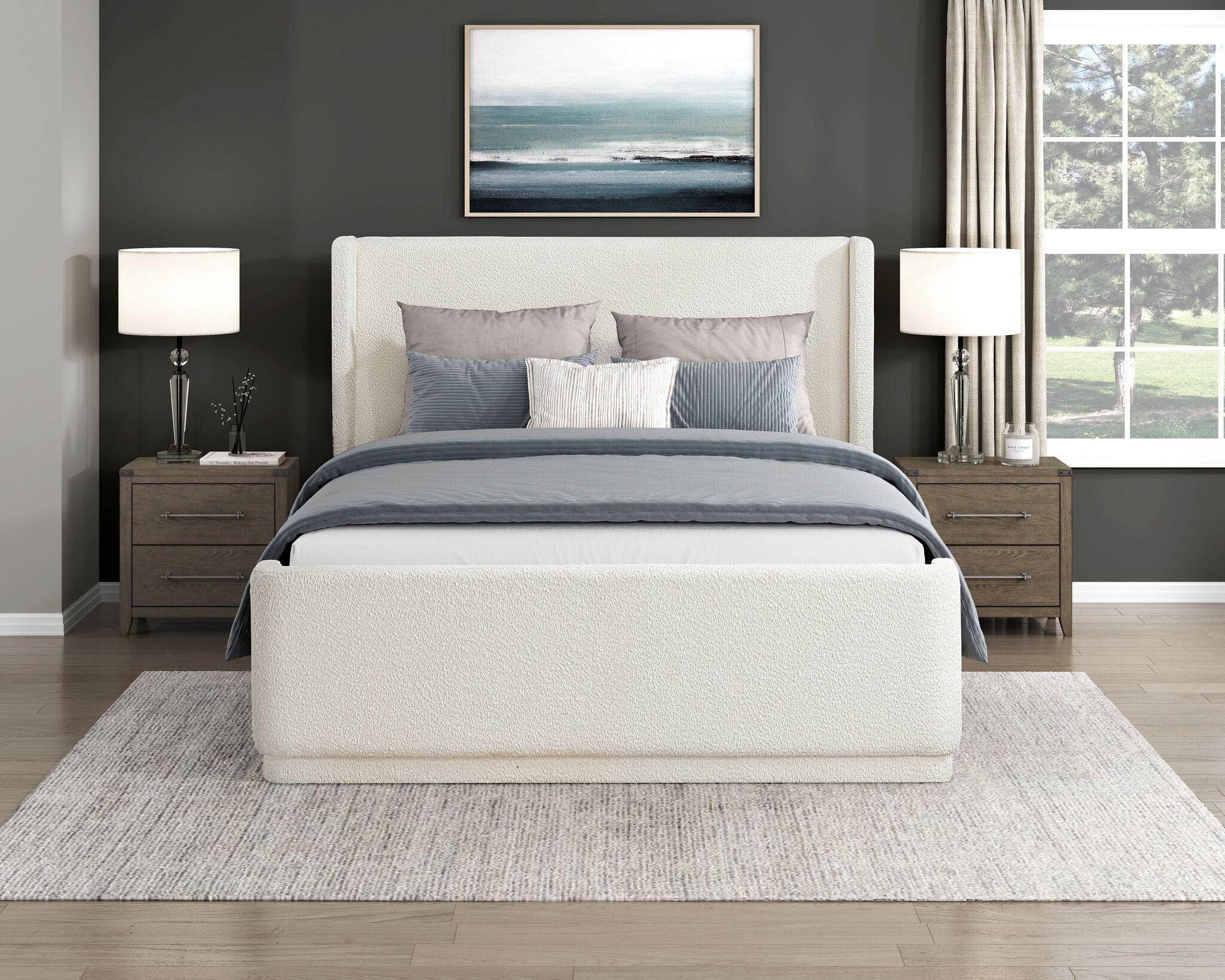 In Full Bloom - Hallie 3-Piece King Upholstered Bed - Beige