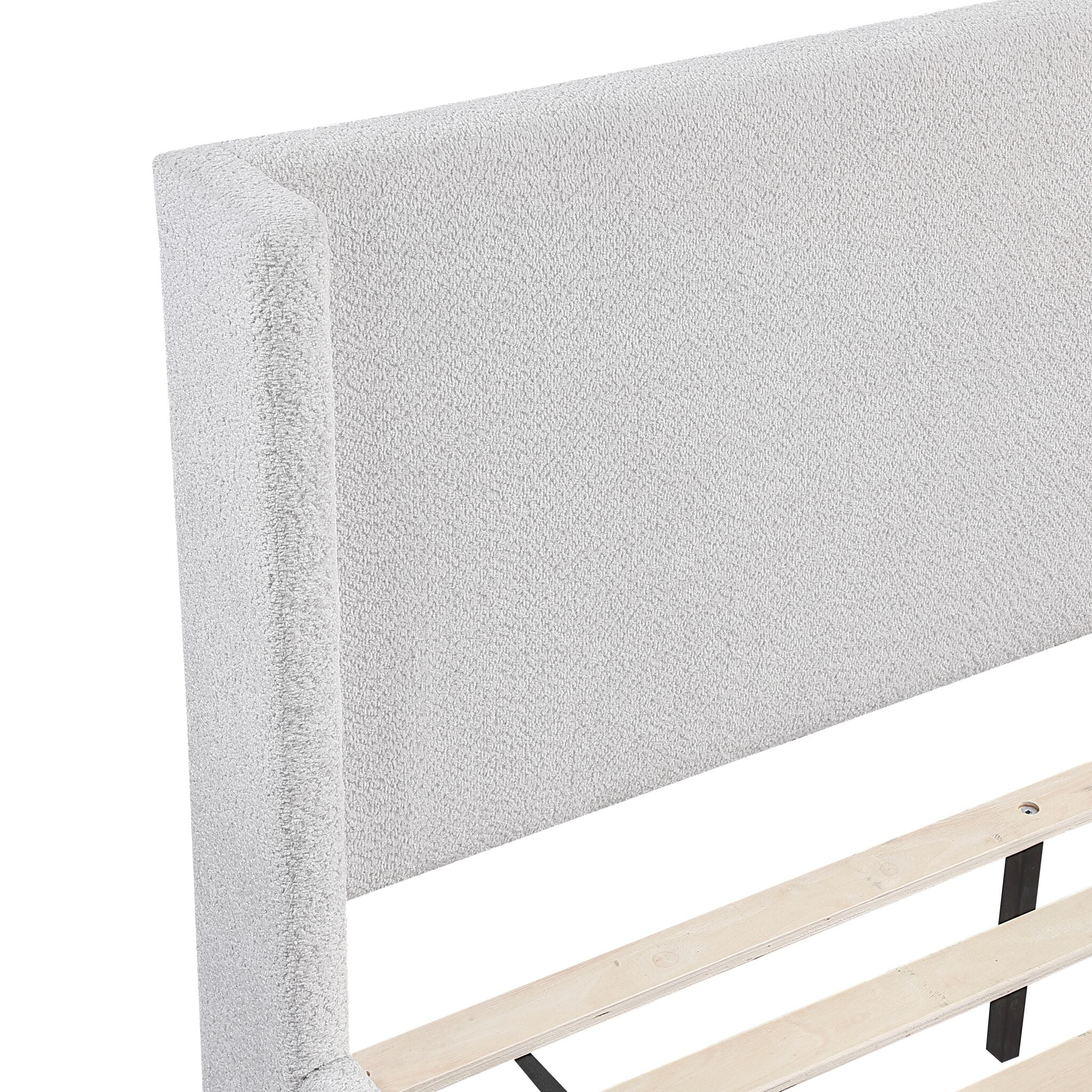 Hallie 3-Piece King Upholstered Bed - Light Grey