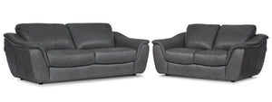 Harris Ens. Sofa et causeuse en cuir – gris