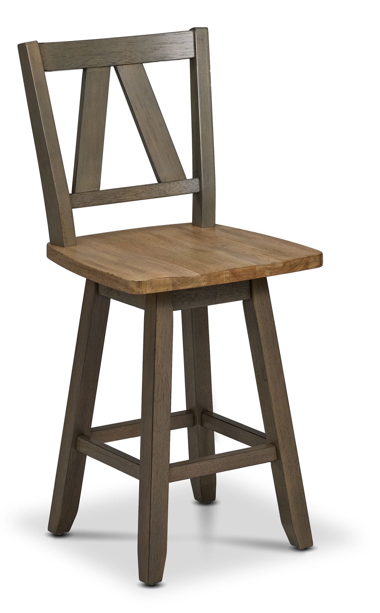 Harvest Ridge 7-Piece Counter Height Dining Set - Grey, Sandstone, swivel chair with wood seat and geometric open back