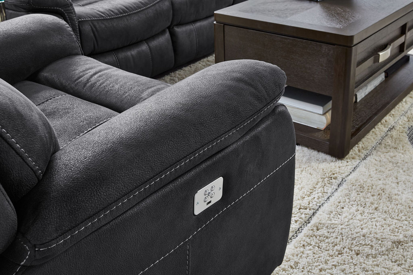 Haven Dual Power Reclining Sofa and Chair Set - Grey