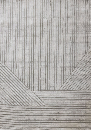 Hayden Tapis (6,7 pi X 9,6 pi) avec lignes modernes - gris