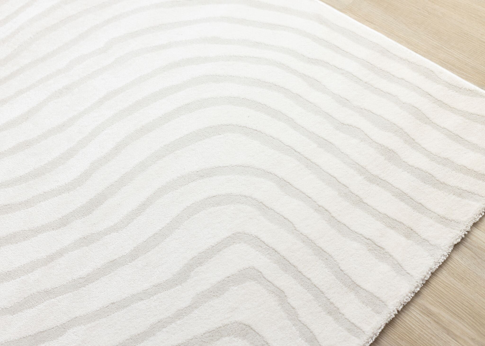 Hayden 6'7" x 9'6" Swirling Lines Area Rug - Grey