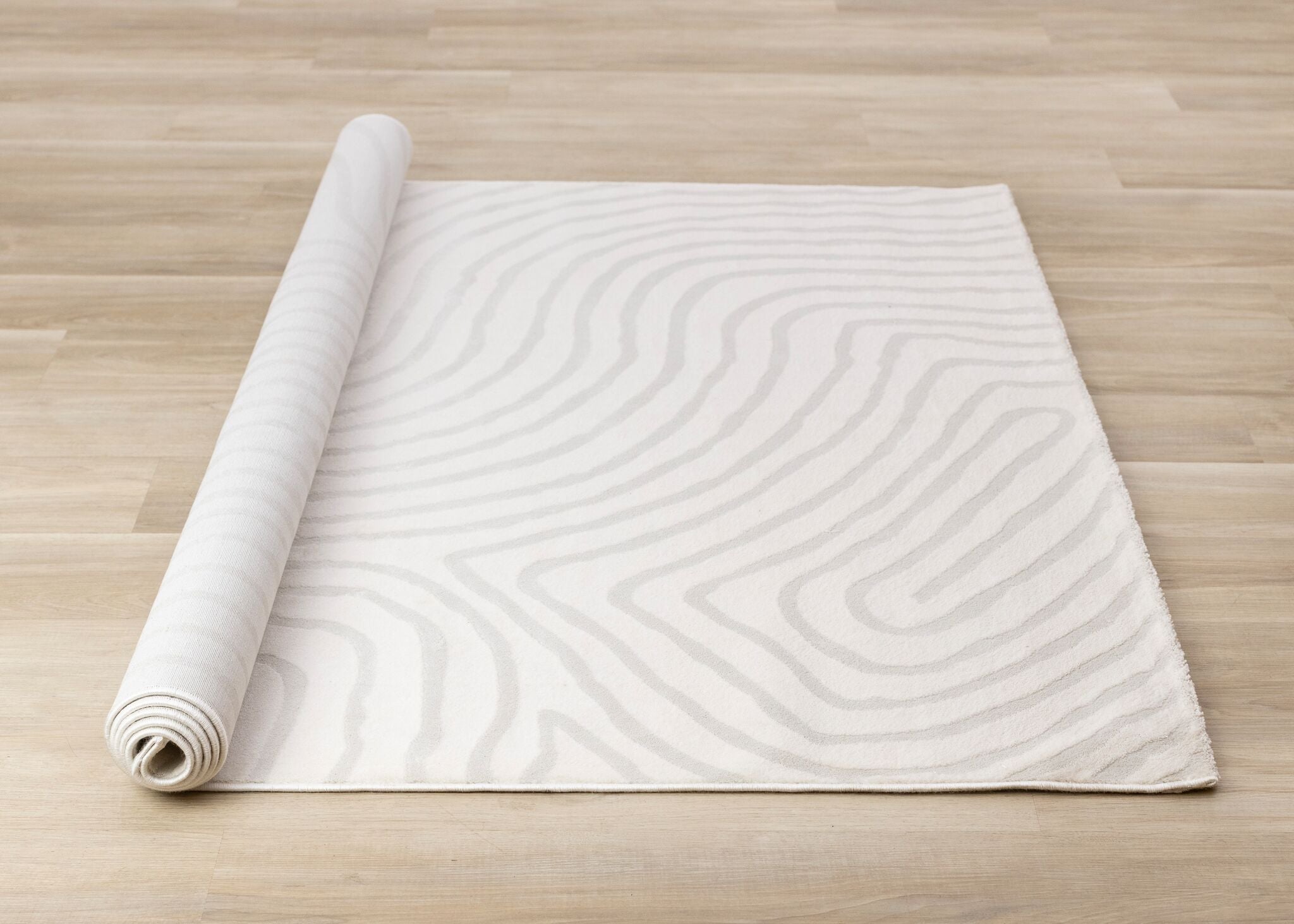 Hayden 5'3" x 7'7" Swirling Lines Area Rug - Grey