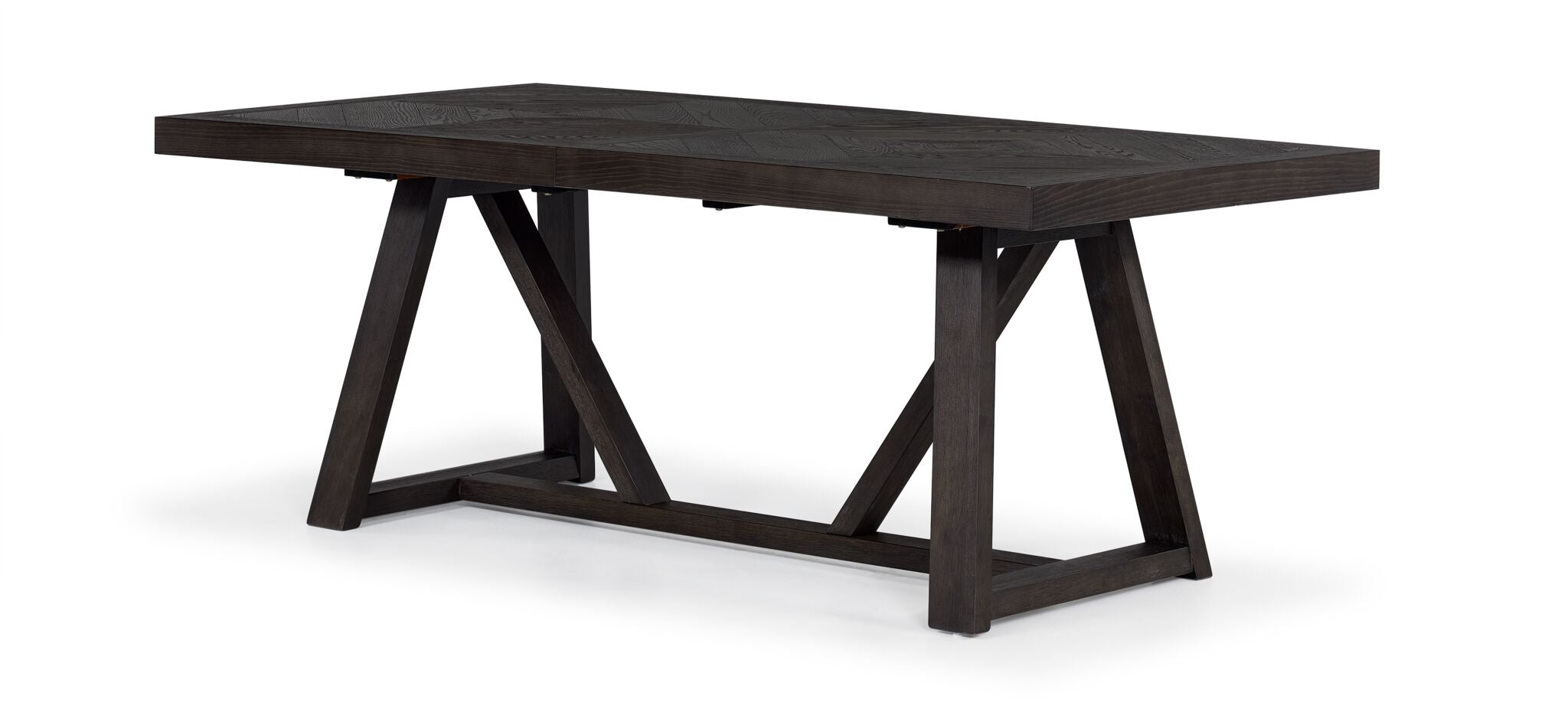 Hearst Extendable Trestle Dining Table - Dark Oak