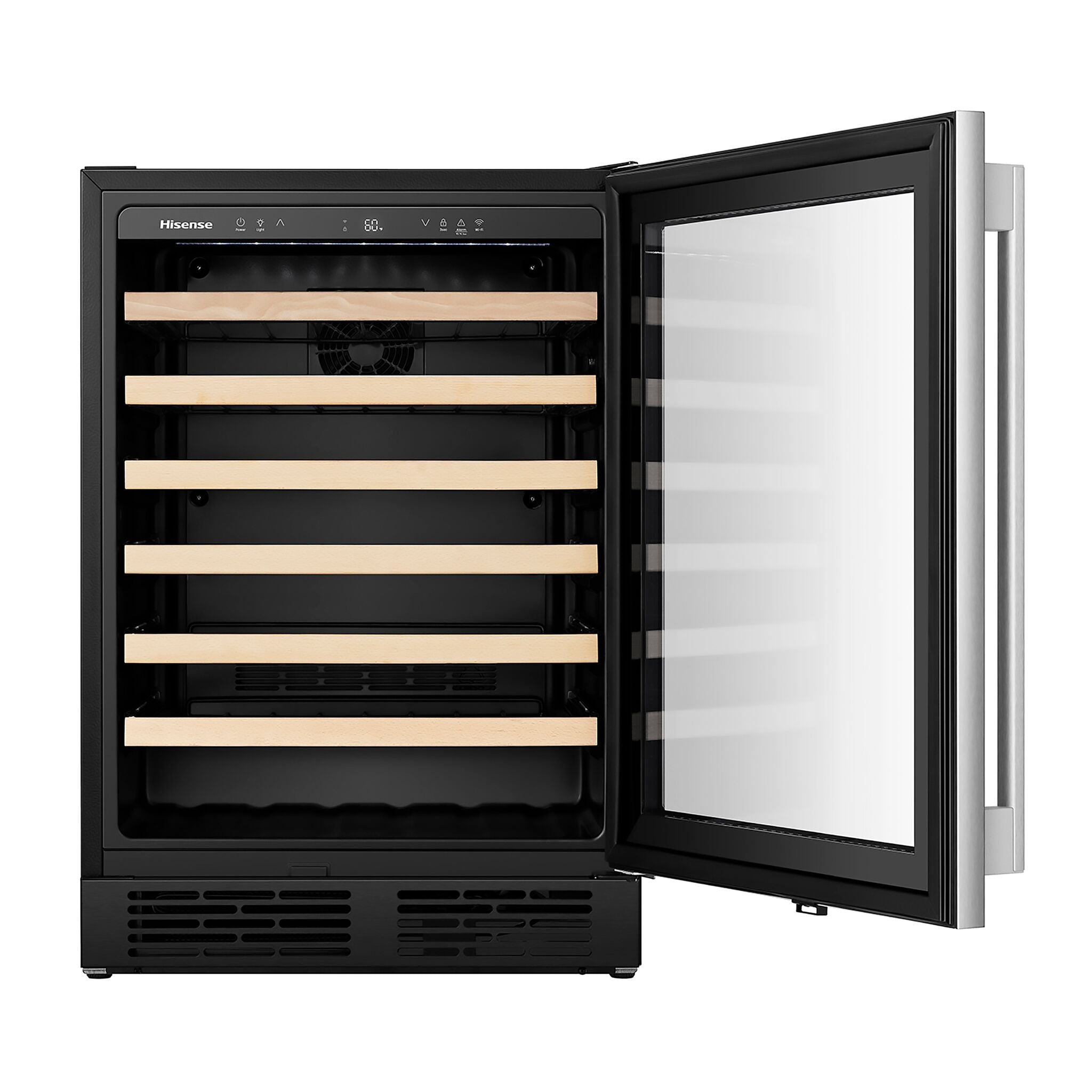 Hisense Stainless Steel Smart 54-Bottle Single Zone Wine Cooler (5.4 cu.ft) - HWS054N6SS