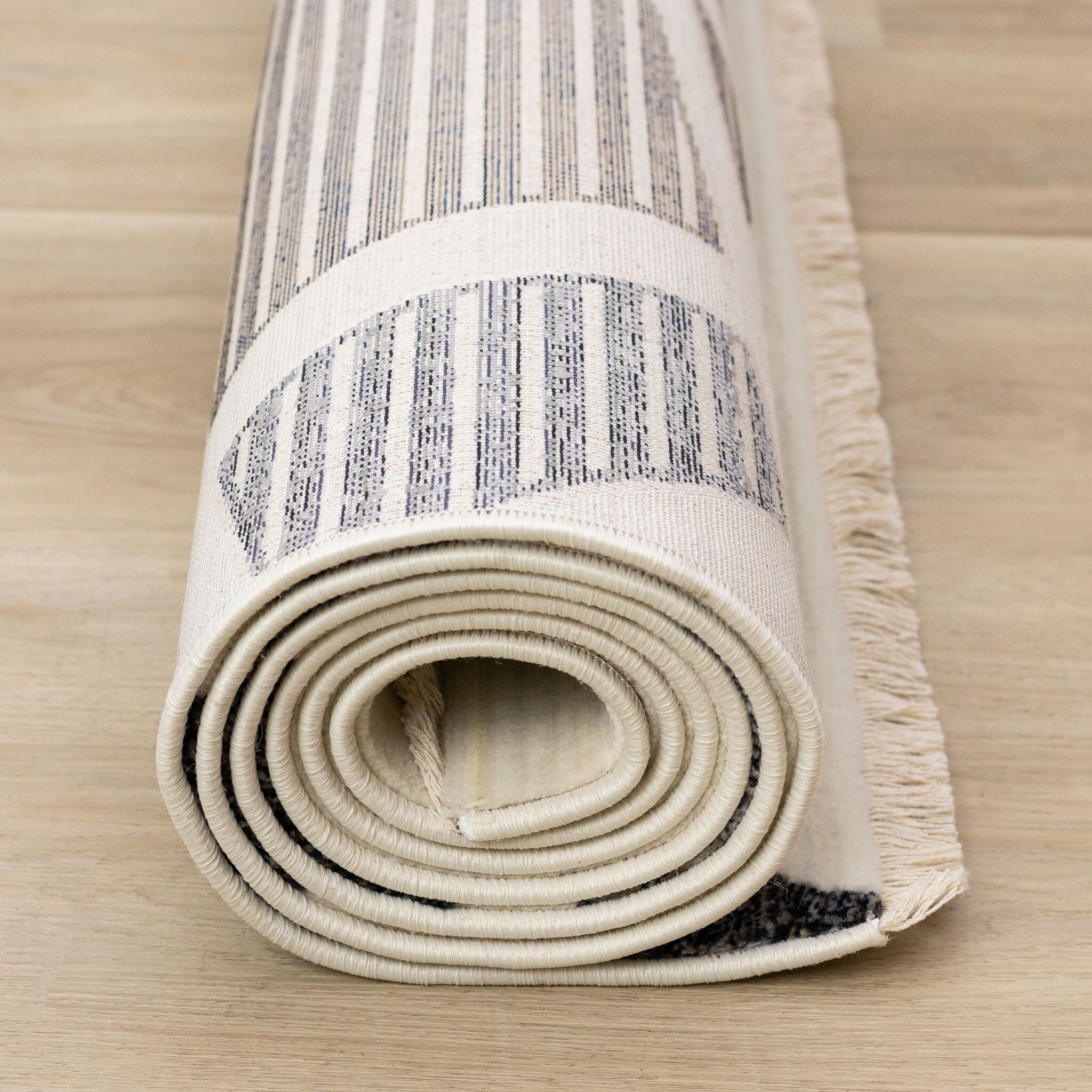 In Harmony 7'10" x 10'2" Shattered Glass Design Area Rug - Cream, Blue, Red