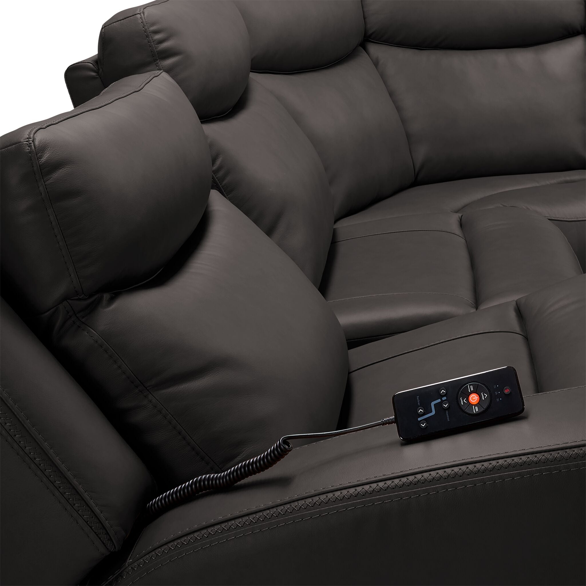 Jackson Leather 6-Piece Power Reclining Sectional with Heat and Massage - Charcoal