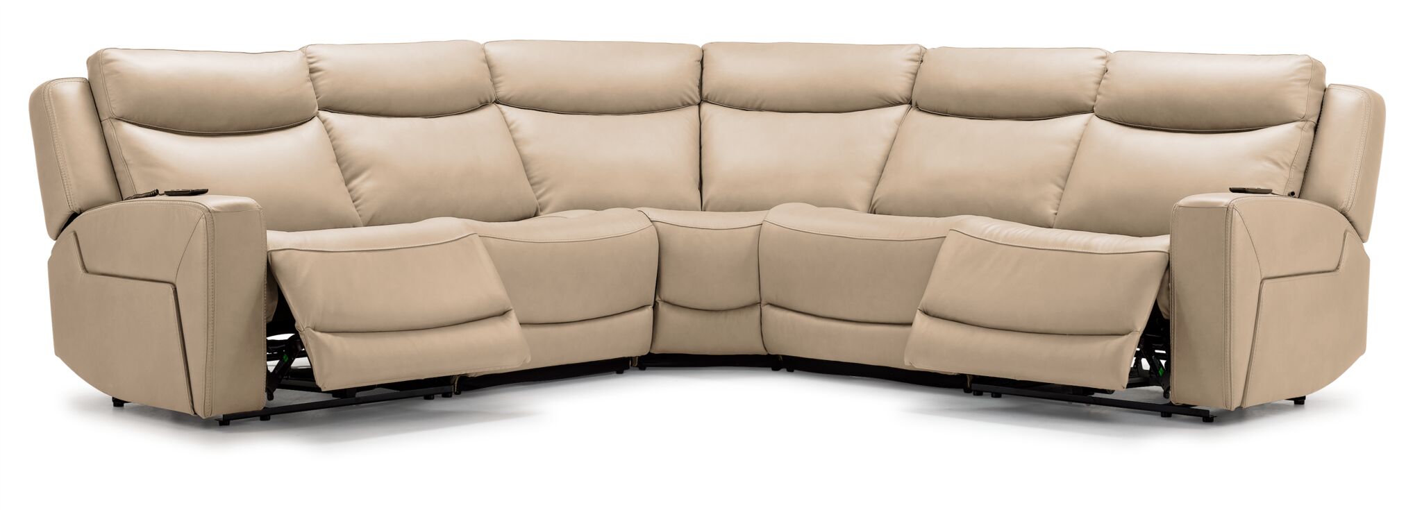 Jackson Leather 5-Piece Power Reclining Sectional with Heat and Massage - Pristine